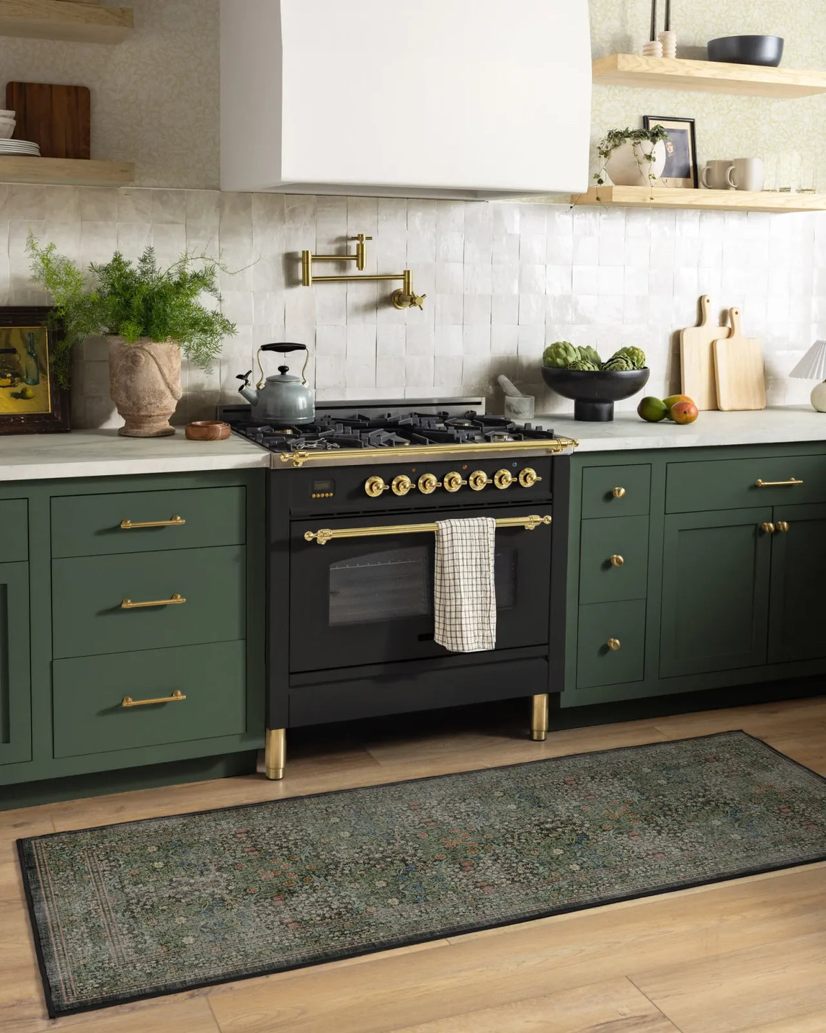 Forest Green Flatwoven Rug