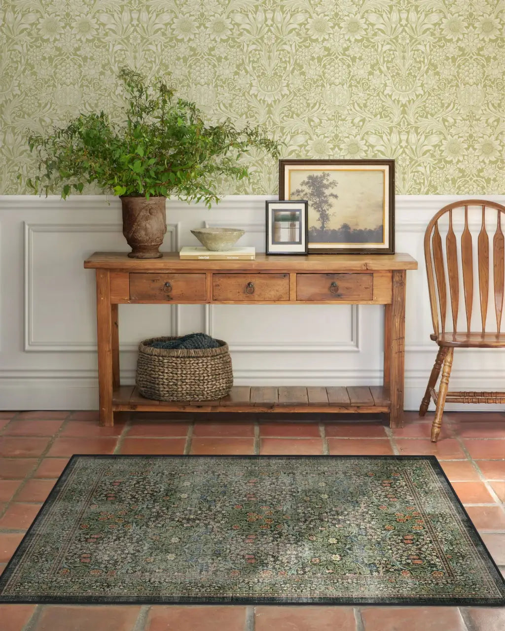Forest Green Flatwoven Rug