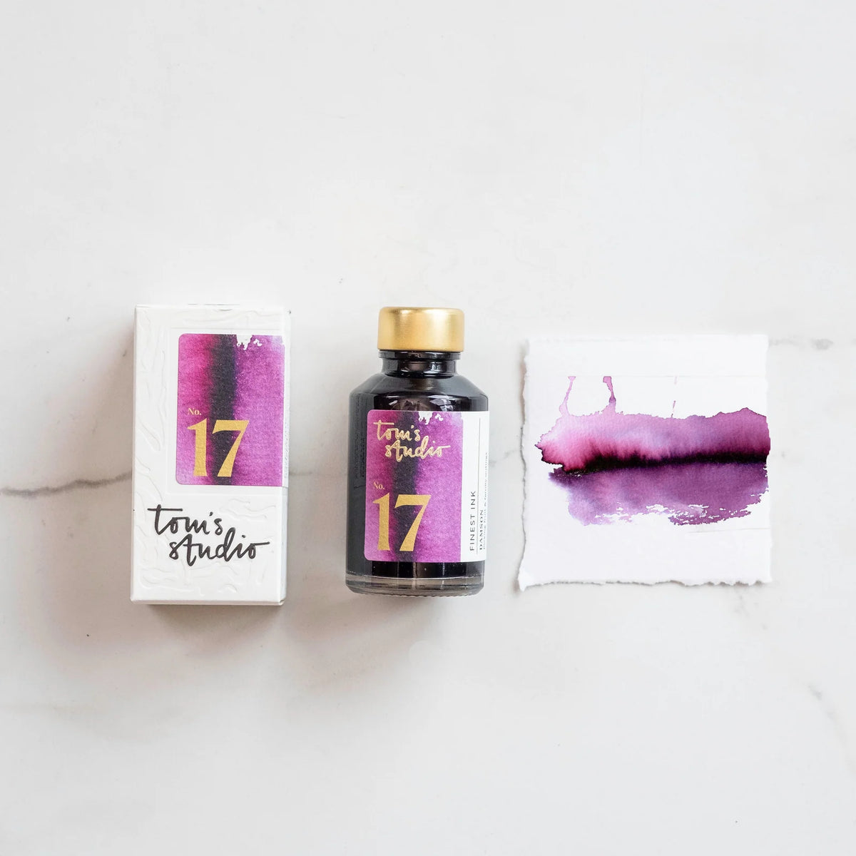 Fountain Pen Ink in Damson 17, Rich British-Made Dye-Based Colour