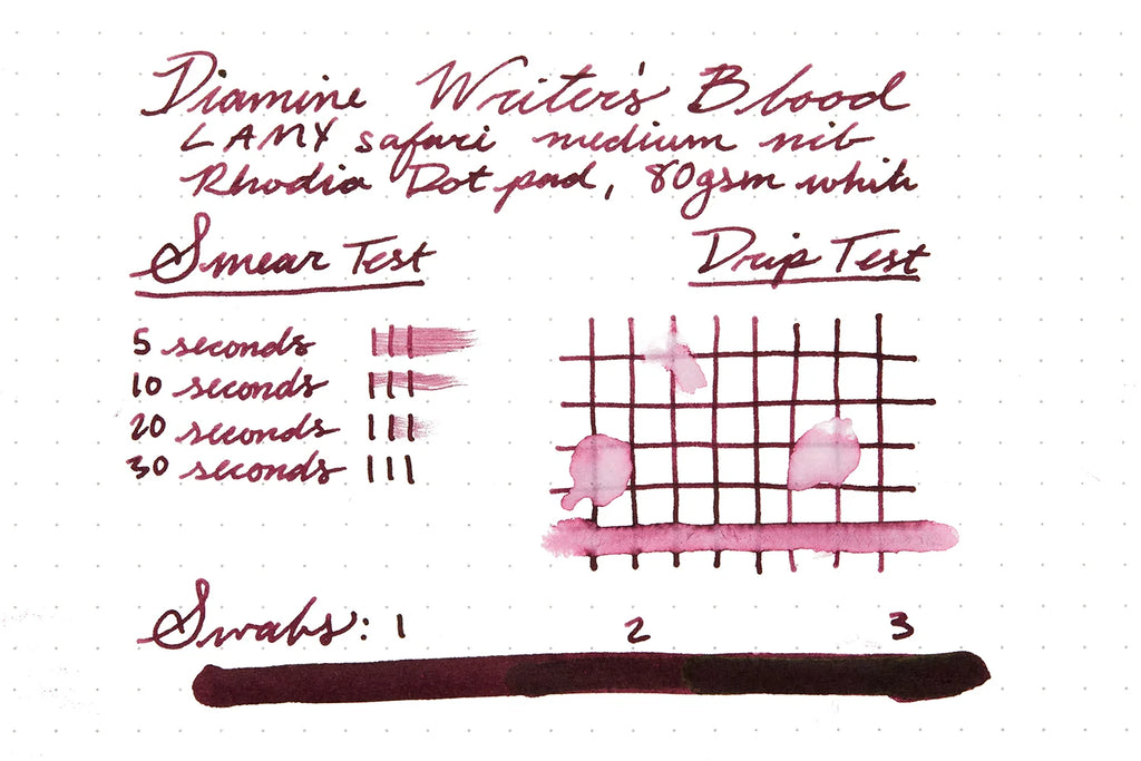 Fountain Pen Ink in Dark Burgundy Red, 80ml Glass Bottle
