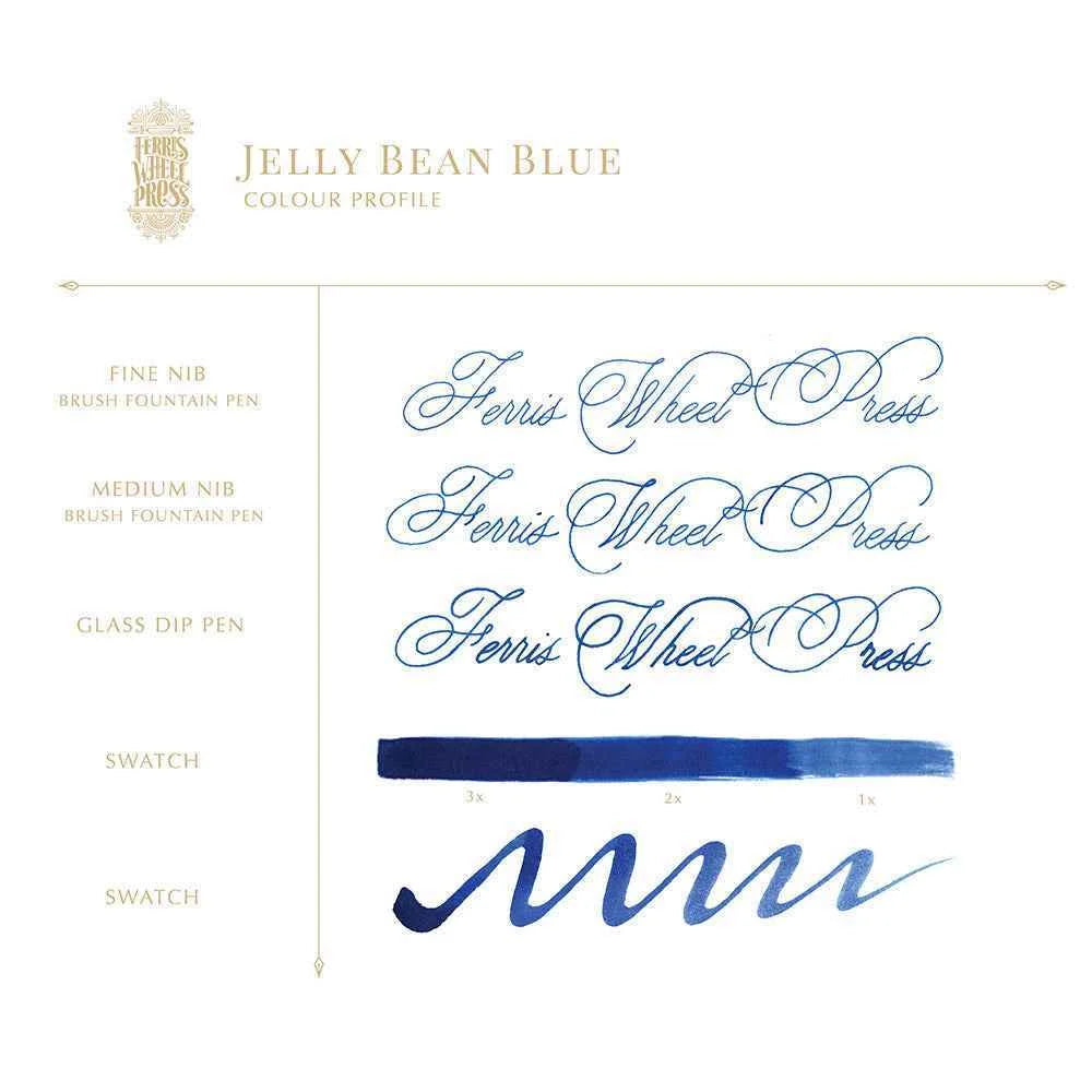 Fountain Pen Ink in Jelly Bean Blue, a Rich Water-Based Colour