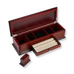 Fountain Pen Organizer Case with Matching Two-Pen Stand and Velvet-Lined Storage for Writing Essentials — Dark Cherry