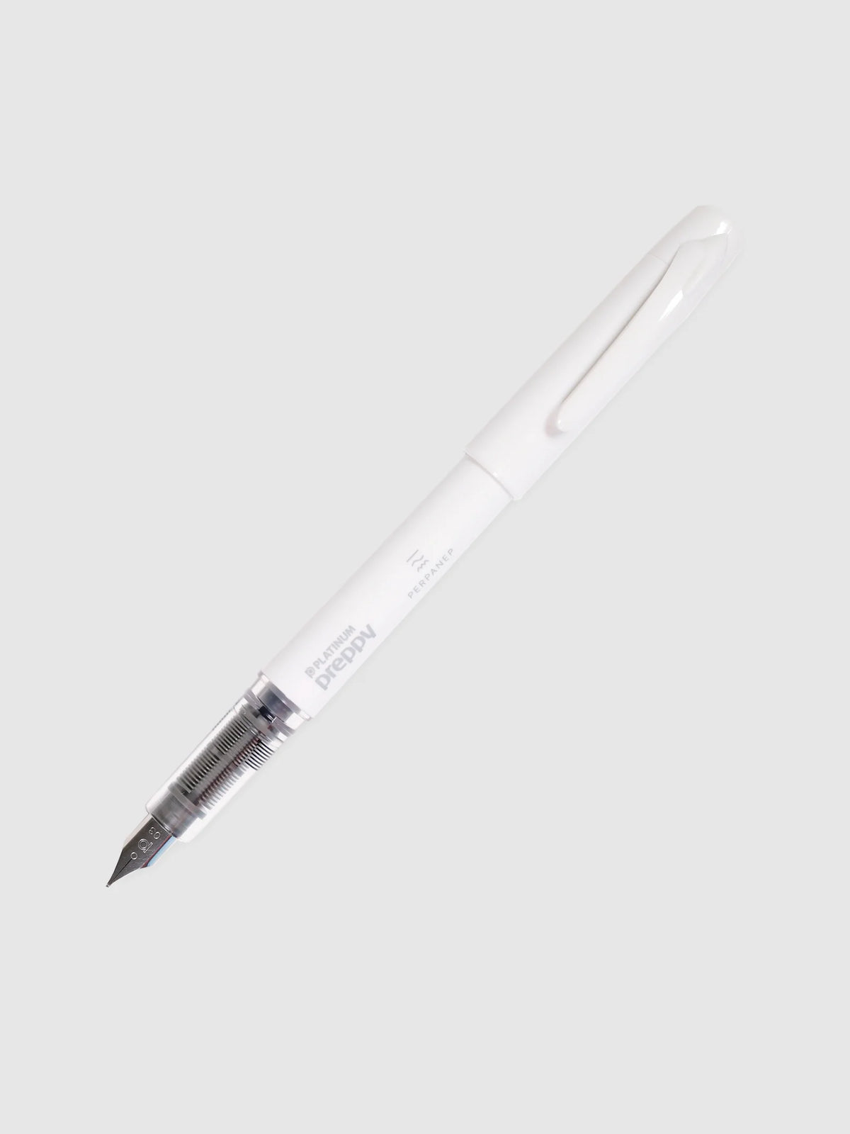 Fountain Pen with Fine 03 Nib, Black Ink Cartridge and Opaque White Perpanep Collaboration Design