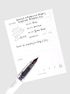 Fountain Pen with Fine 03 Nib, Black Ink Cartridge and Opaque White Perpanep Collaboration Design
