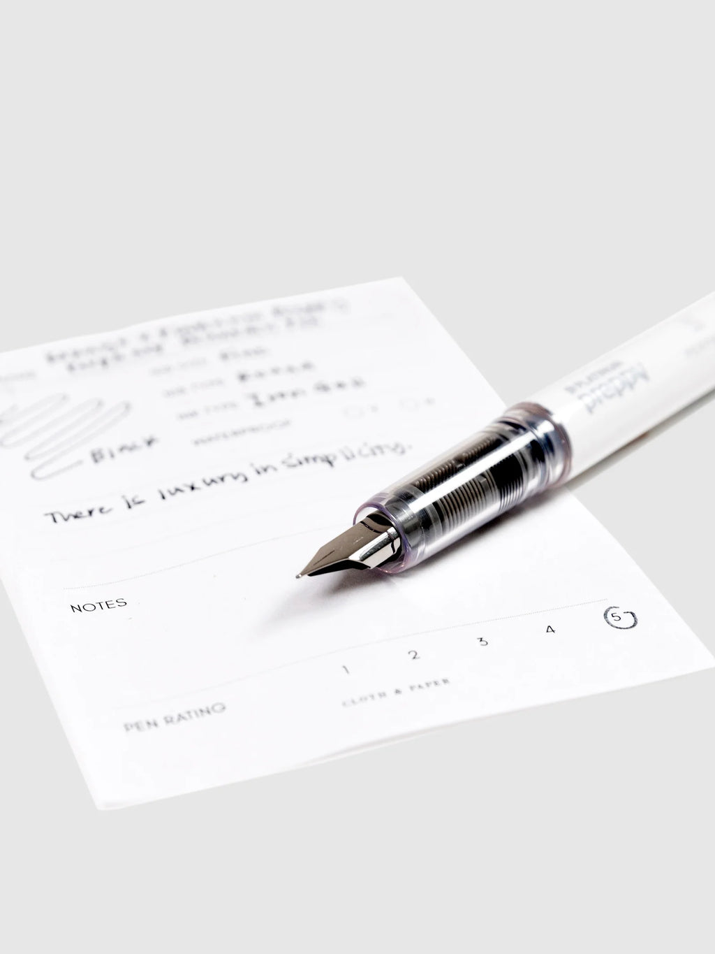 Fountain Pen with Fine 03 Nib, Black Ink Cartridge and Opaque White Perpanep Collaboration Design