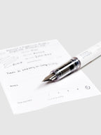 Fountain Pen with Fine 03 Nib, Black Ink Cartridge and Opaque White Perpanep Collaboration Design