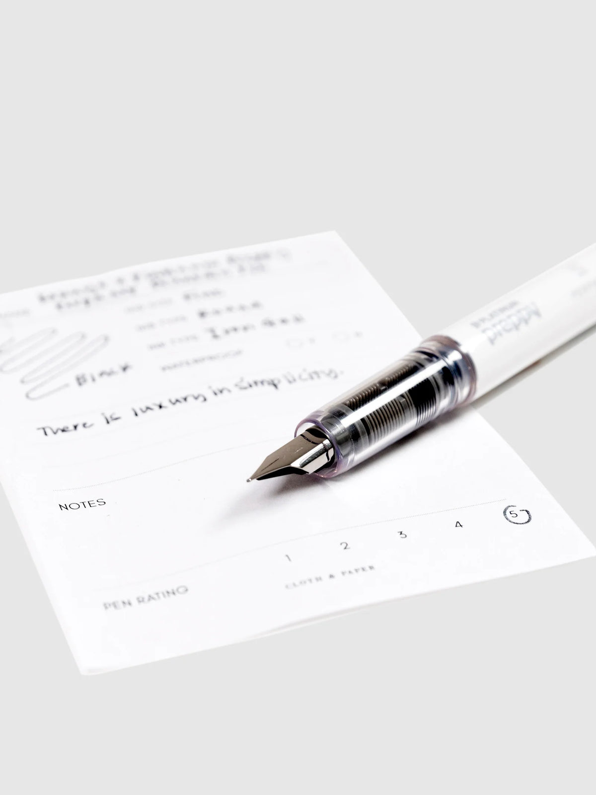 Fountain Pen with Fine 03 Nib, Black Ink Cartridge and Opaque White Perpanep Collaboration Design