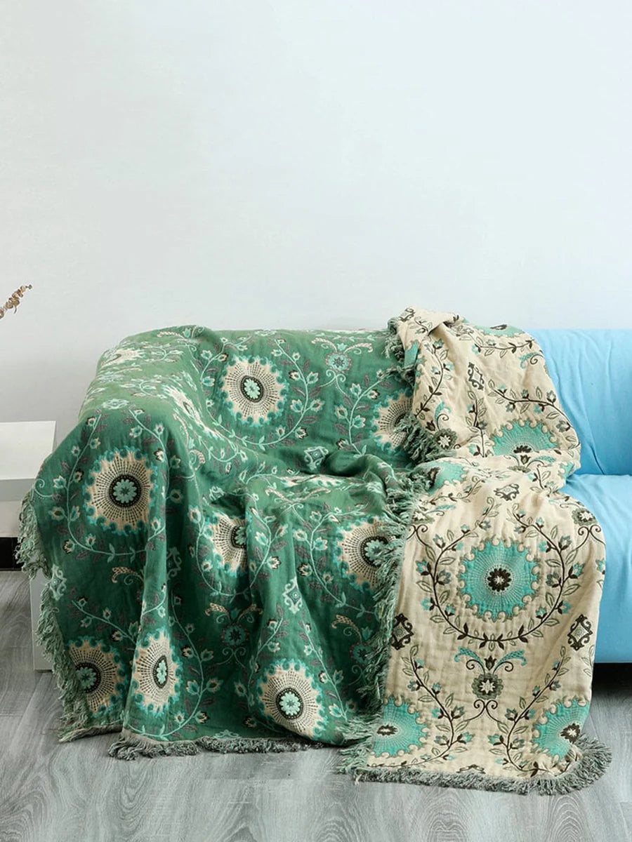 Four-Layer Cotton Bed Blanket in Breathable Muslin