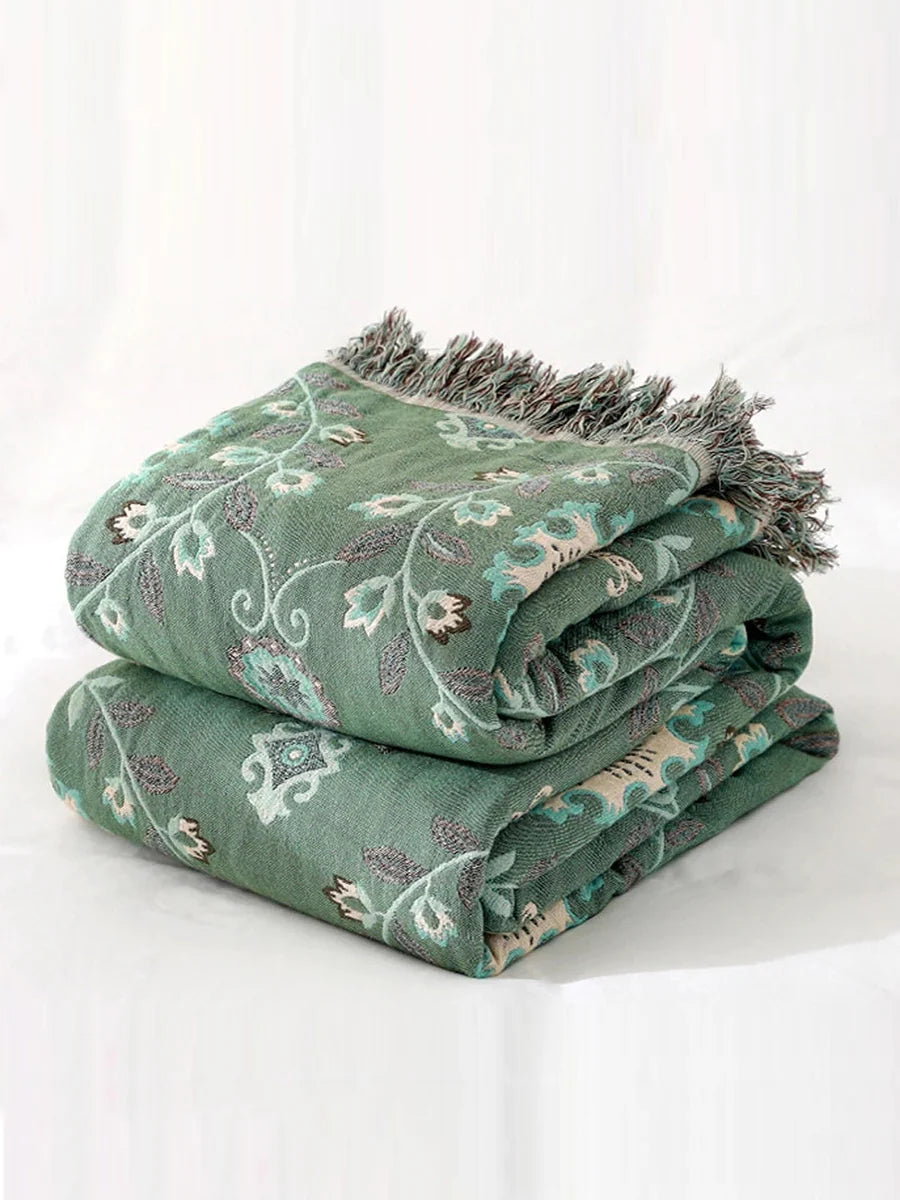 Four-Layer Cotton Bed Blanket in Breathable Muslin