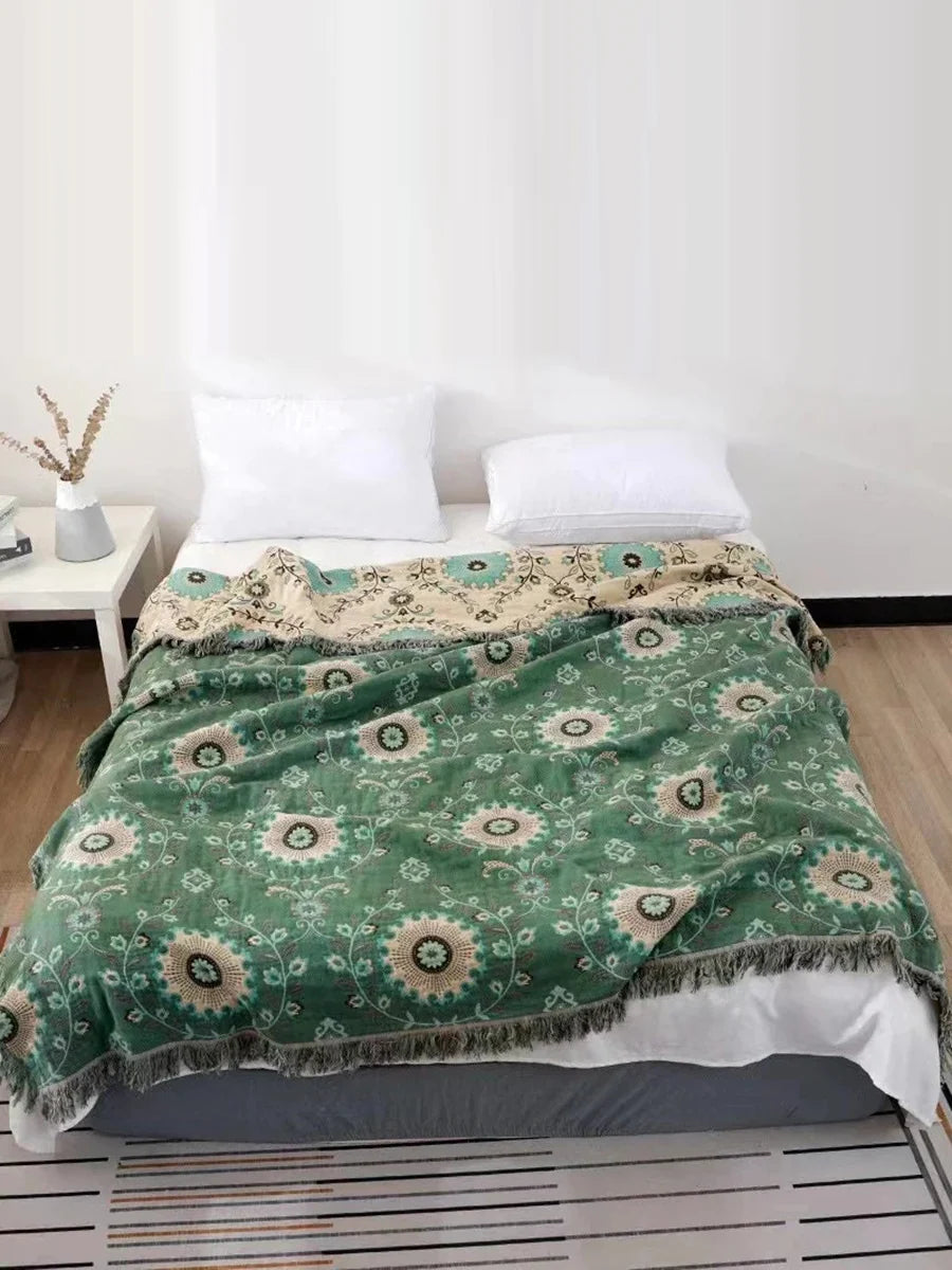 Four-Layer Cotton Bed Blanket in Breathable Muslin
