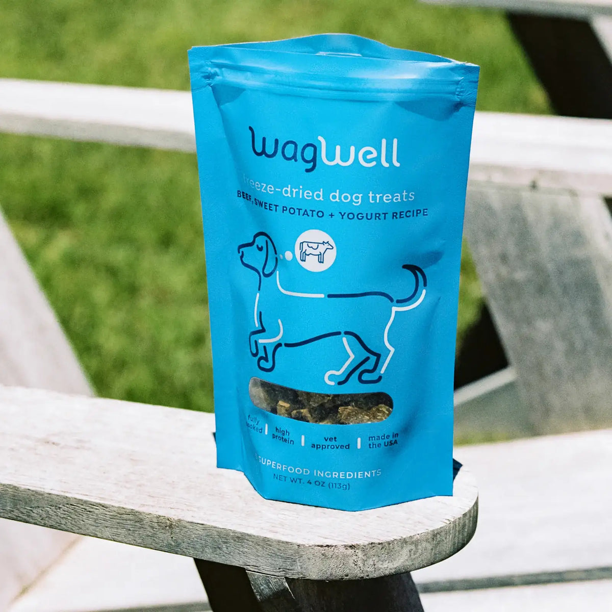 Freeze-Dried Dog Treats in a Beef, Sweet Potato and Yogurt Recipe