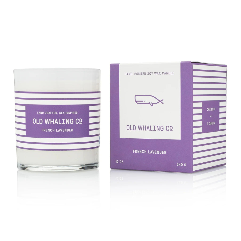 French Lavender Candle with Mountain Heather, Wild Rose and Lilac Notes in an Opaque White Glass Tumbler