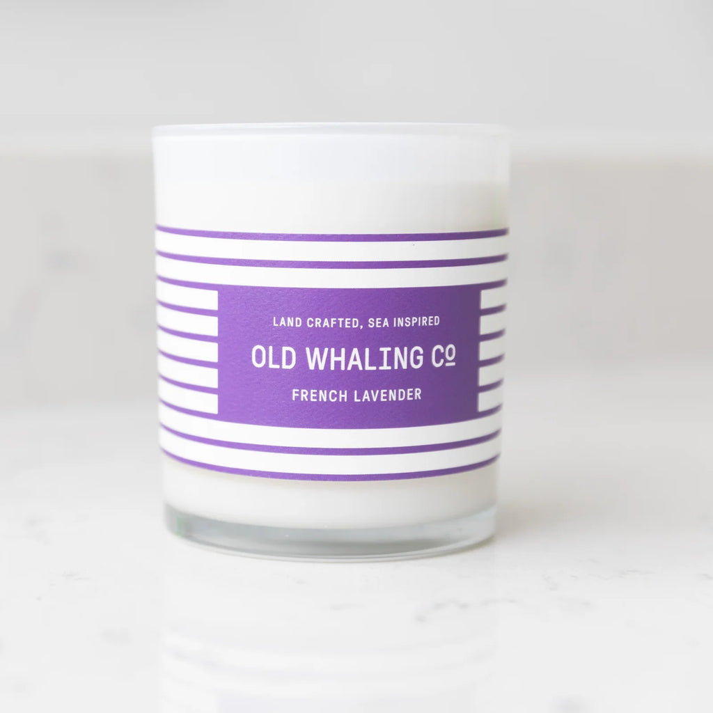 French Lavender Candle with Mountain Heather, Wild Rose and Lilac Notes in an Opaque White Glass Tumbler