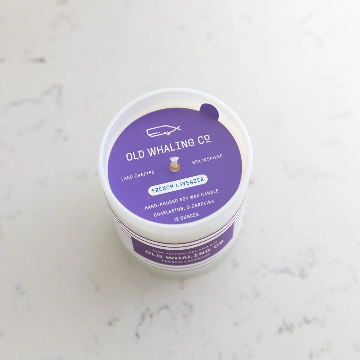 French Lavender Candle with Mountain Heather, Wild Rose and Lilac Notes in an Opaque White Glass Tumbler