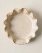 French White Ruffle Spoon Rest