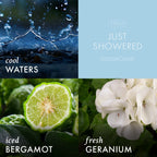 Fresh 3-Wick Scented Candle with Cool Waters, Bergamot and Cedar Notes for Large Open Rooms