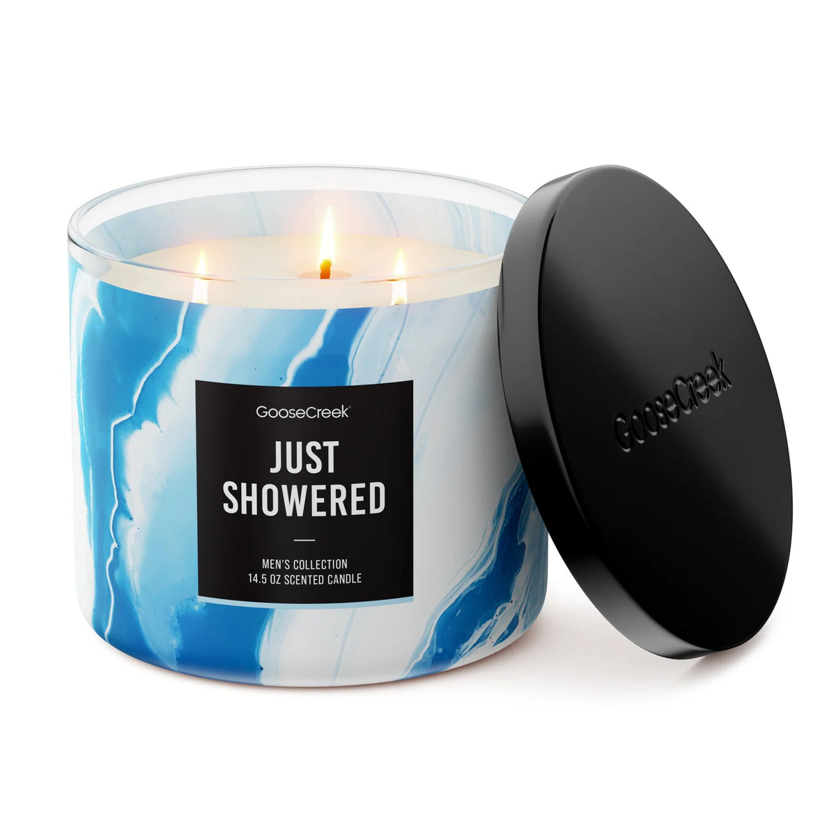 Fresh 3-Wick Scented Candle with Cool Waters, Bergamot and Cedar Notes for Large Open Rooms