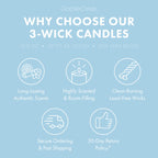 Fresh 3-Wick Scented Candle with Cool Waters, Bergamot and Cedar Notes for Large Open Rooms
