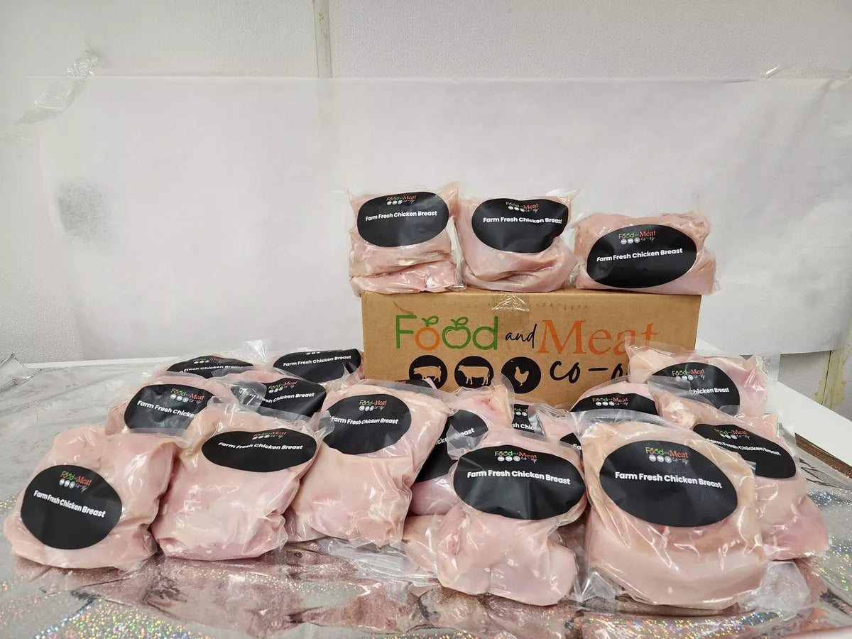 Frozen Chicken Breast in a 40 lb Case, Vacuum Packed in Two-Count Packs and Sourced in the United States