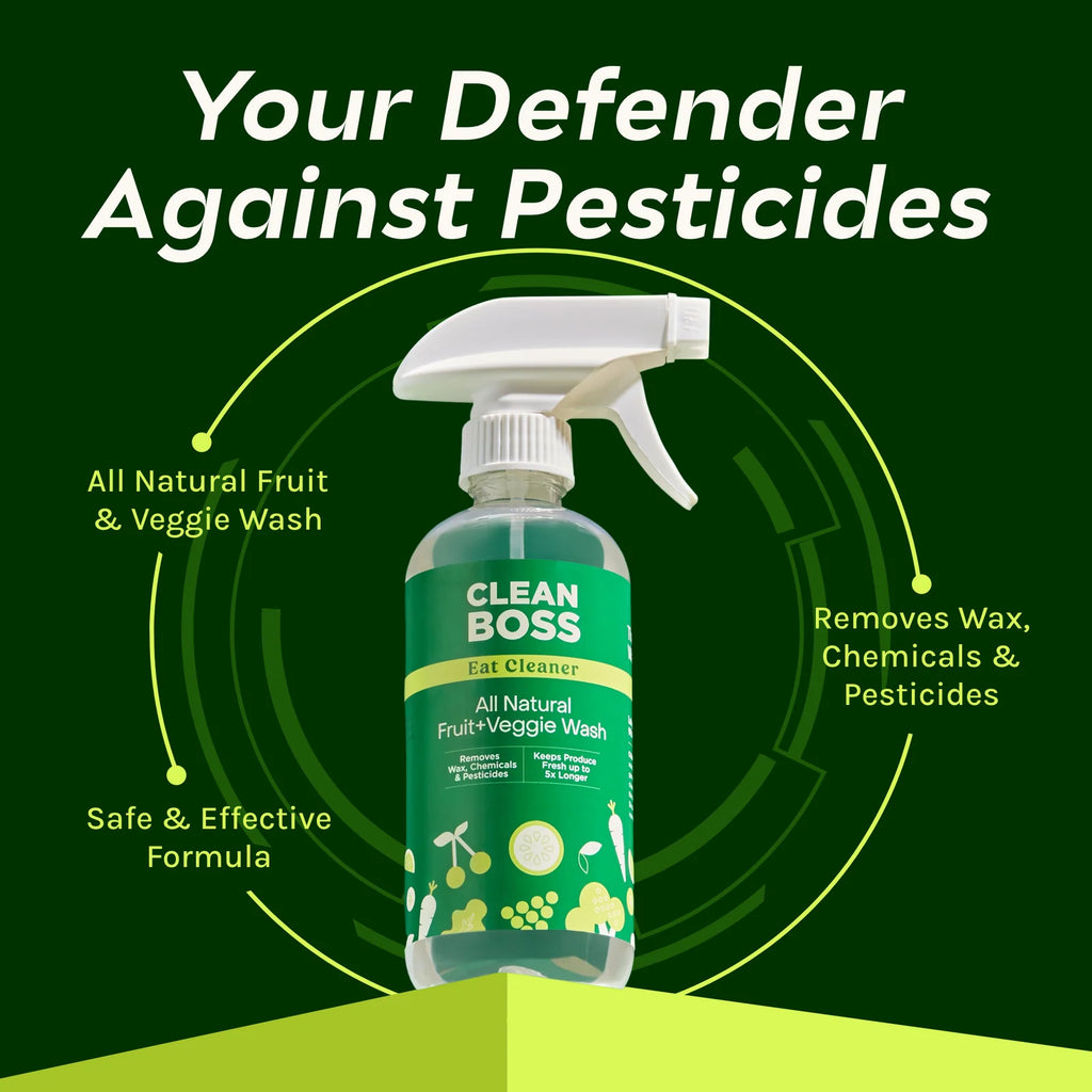 Fruit and Vegetable Wash Spray, 12 oz Bottle with Two Bonus Refills for Fresh Produce Cleaning