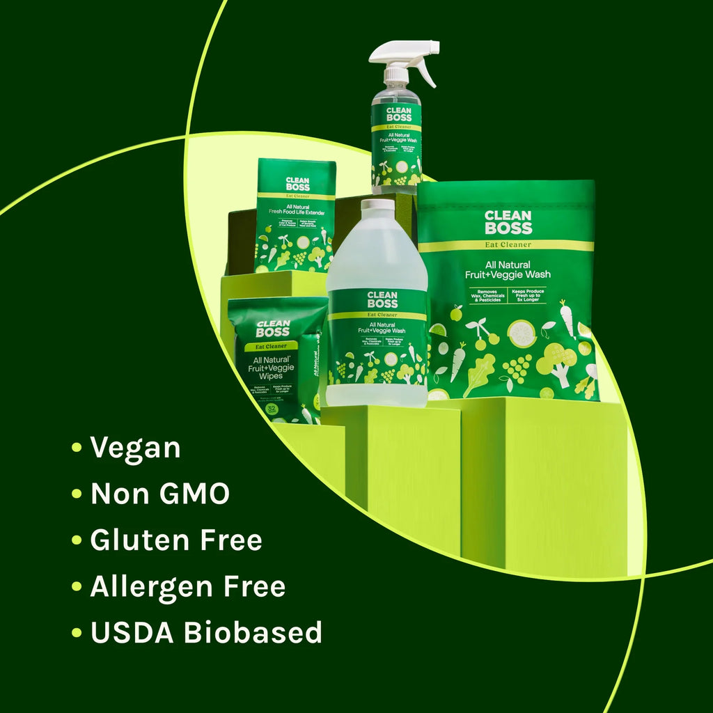 Fruit and Vegetable Wash Spray, 12 oz Bottle with Two Bonus Refills for Fresh Produce Cleaning