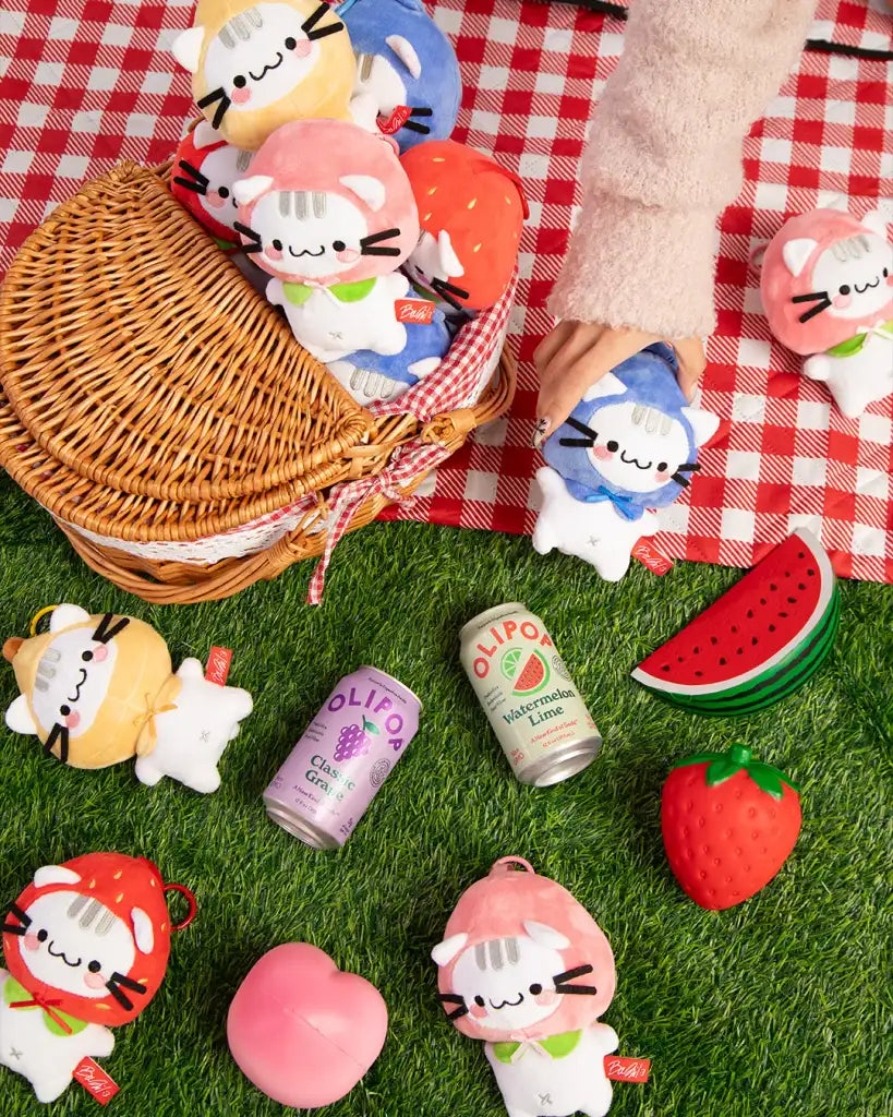 Fruit Cat Collectible Plush Blind Box, 15 cm Display Doll