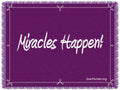 Full Size Cotton Throw Blanket, 48 x 68 in, Miracles Happen or, Purple-Miracles Happen!