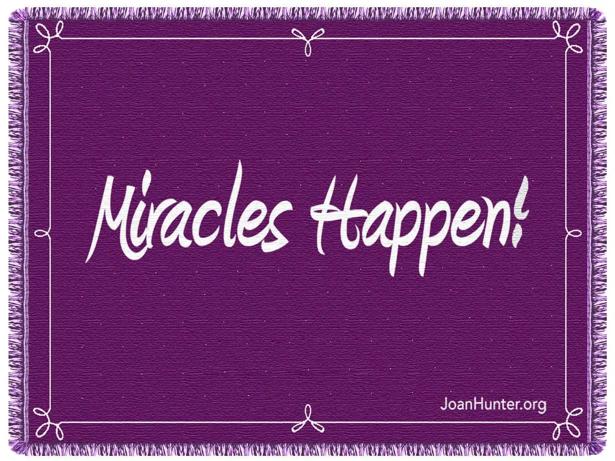 Full Size Cotton Throw Blanket, 48 x 68 in, Miracles Happen or, Purple-Miracles Happen!