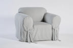Furniture Slipcover in Heavy 100% Cotton Twill, Blue-Chair-Solid