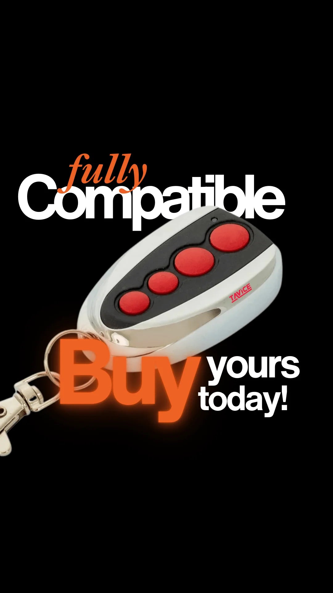 Garage Door Remote Twin Pack for SD800 and SD1200 Openers, Compact Keyring Design for Everyday Access