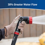 Garden Hose Spray Nozzle with 8 Patterns, Thumb Flow Control, Zinc Core and Non-Slip Rubber Grip