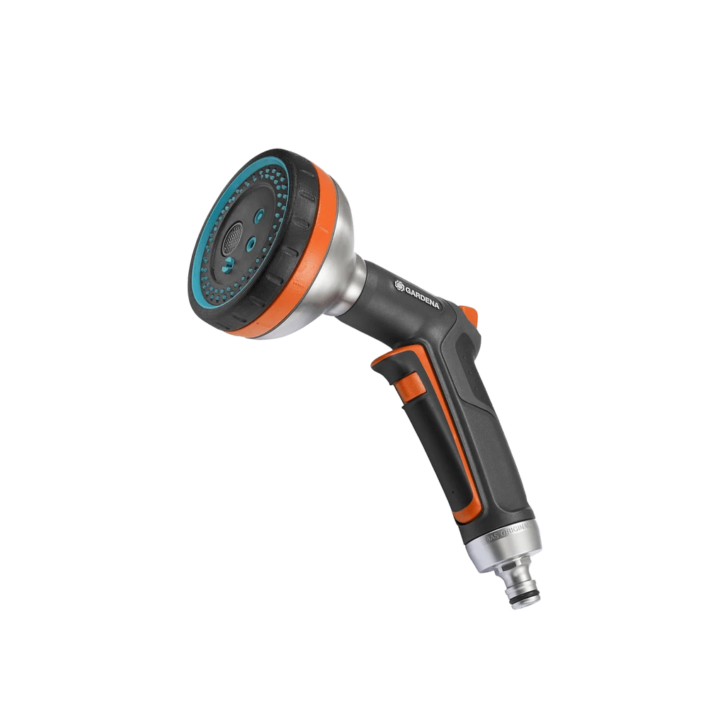 Garden Hose Spray Nozzle with Five Spray Patterns and a Lockable Front Trigger for Versatile Watering