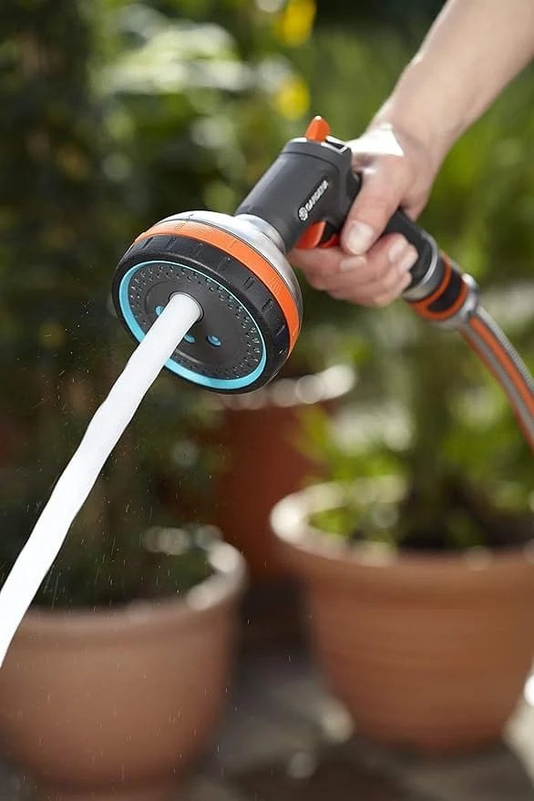 Garden Hose Spray Nozzle with Five Spray Patterns and a Lockable Front Trigger for Versatile Watering