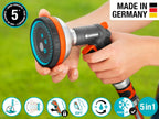 Garden Hose Spray Nozzle with Five Spray Patterns and a Lockable Front Trigger for Versatile Watering