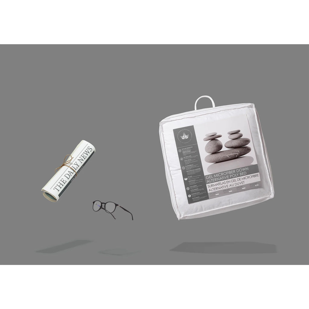 Gel Microfiber Mattress Topper with a 300 Thread Count Cotton Shell and Down Alternative Softness
