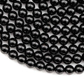 Gemstone Beads in Natural Black Tourmaline, Mirror-Polished