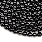 Gemstone Beads in Natural Black Tourmaline, Mirror-Polished