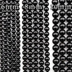 Gemstone Beads in Natural Black Tourmaline, Mirror-Polished
