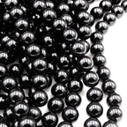 Gemstone Beads in Natural Black Tourmaline, Mirror-Polished