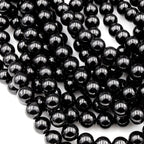 Gemstone Beads in Natural Black Tourmaline, Mirror-Polished