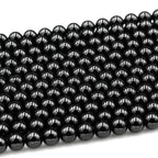 Gemstone Beads in Natural Black Tourmaline, Mirror-Polished