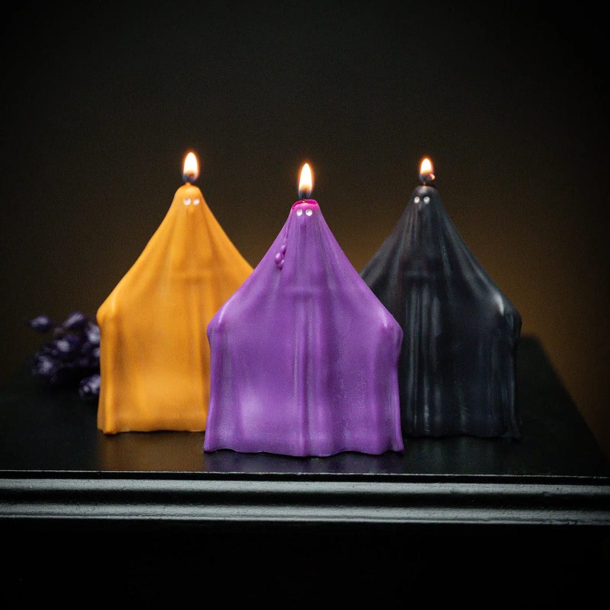 Ghost Candle Hand-Poured in a Soy Wax Blend for Halloween Displays and Gothic Home Decorating