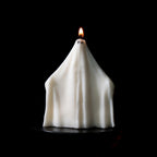 Ghost Candle Hand-Poured in a Soy Wax Blend for Halloween Displays and Gothic Home Decorating — Ivory - Vanilla Scent