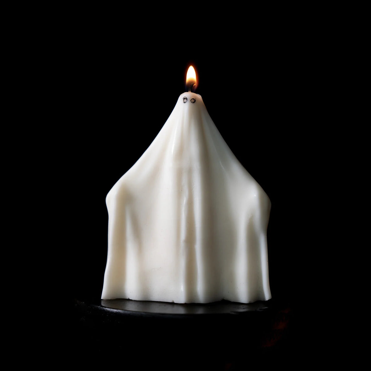 Ghost Candle Hand-Poured in a Soy Wax Blend for Halloween Displays and Gothic Home Decorating — Ivory - Vanilla Scent