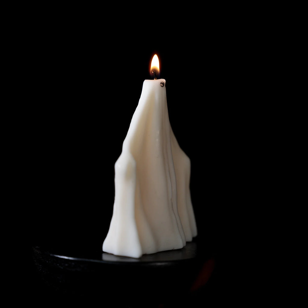 Ghost Candle Hand-Poured in a Soy Wax Blend for Halloween Displays and Gothic Home Decorating
