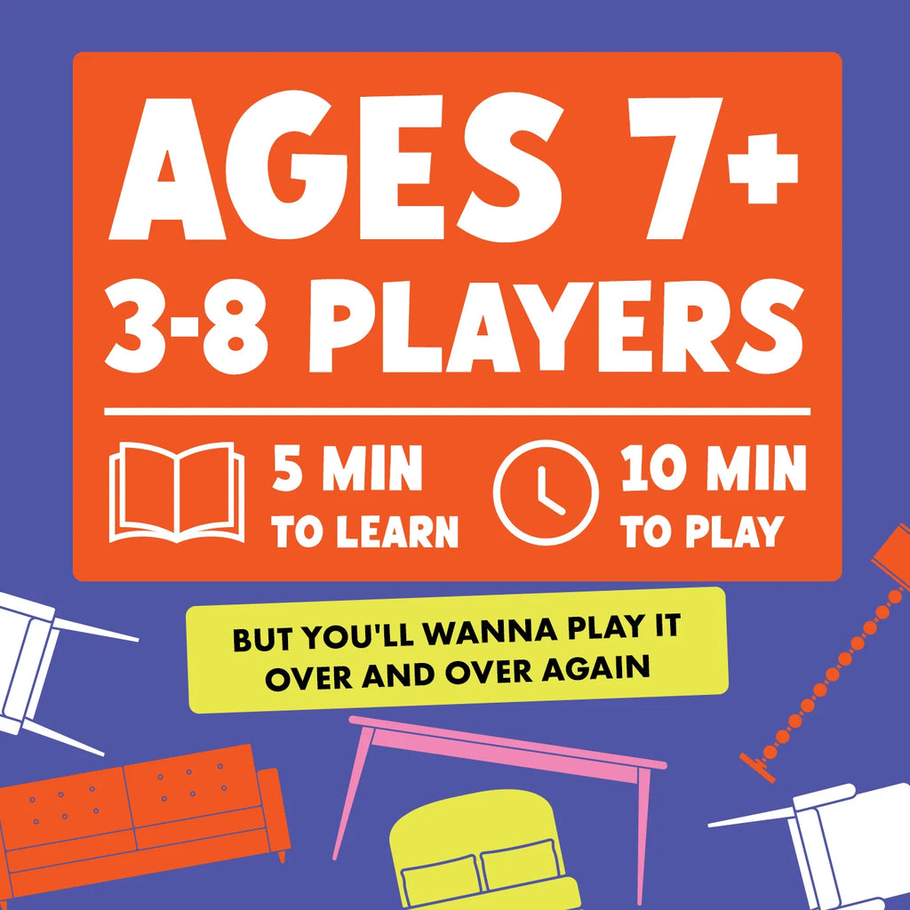 Giants Moving Tiny Furniture Party Game for Family Teamwork, Dexterity and Pinky-Only Moving Challenges