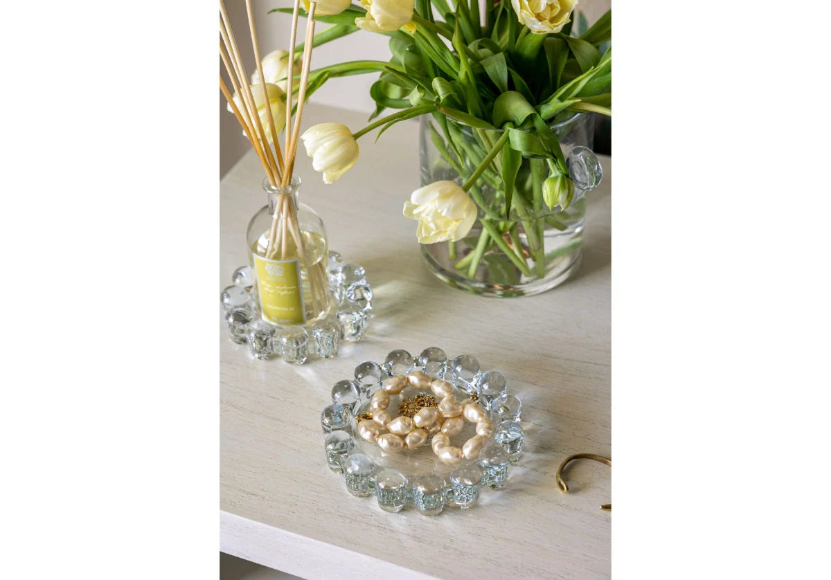 Glass Bubble Candle Dish