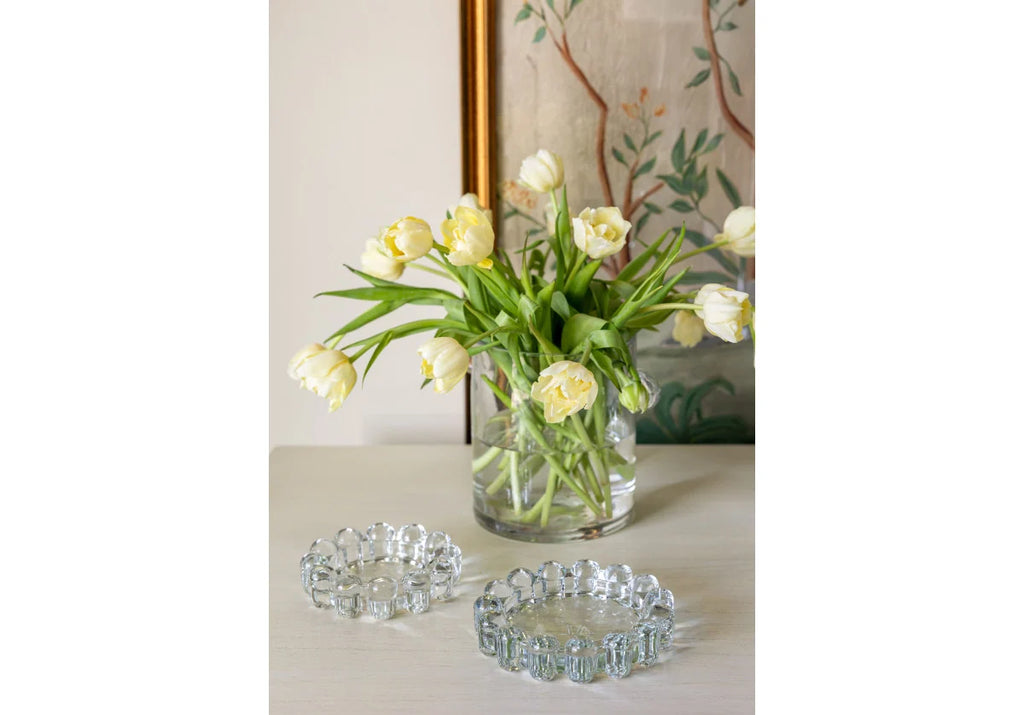 Glass Bubble Candle Dish