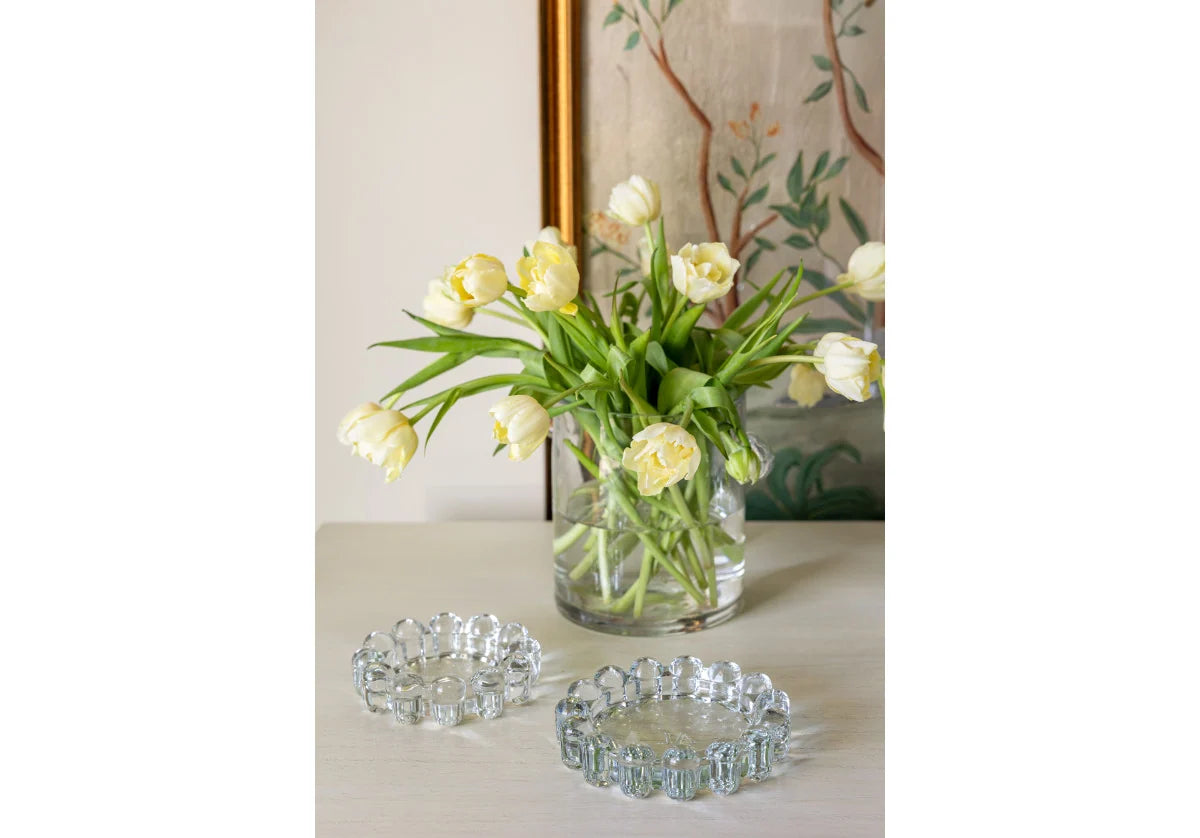 Glass Bubble Candle Dish