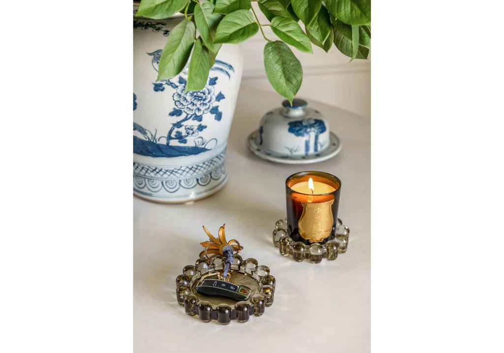 Glass Bubble Candle Dish